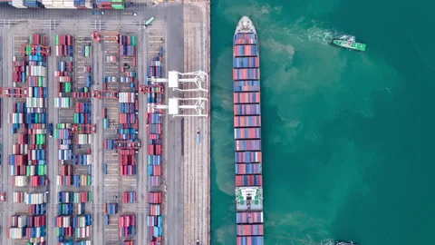 Time lapse Container ship in export and import business and logistics. Stock Footage 132361480