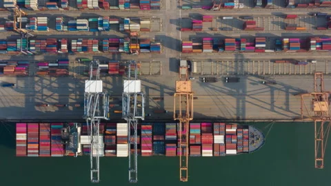 Time lapse Container ship in export and import business and logistics. Stock Footage 140182631
