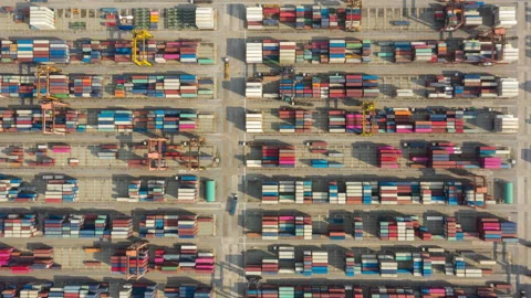 Time lapse Container ship in export and import business and logistics. Stock Footage 140182677