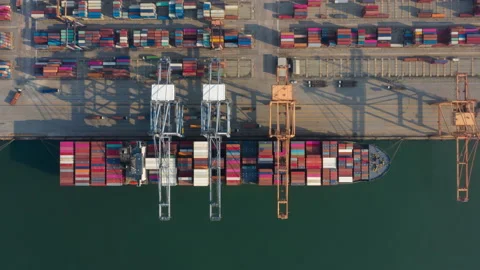 Time lapse Container ship in export and import business and logistics. Stock Footage 140187743