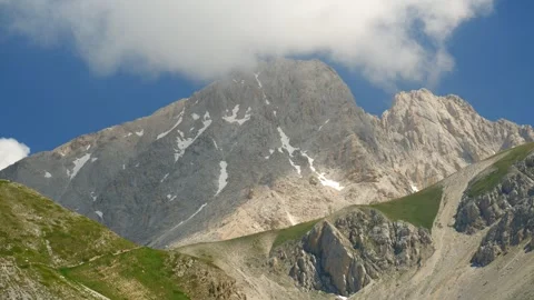 Time lapse of Corno Grande in the chain of Gran Sasso Stock Footage 318227515
