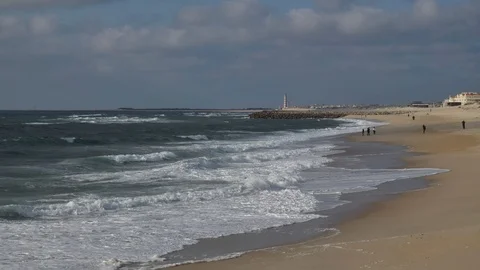 Time-lapse Costa Nova beach Aveiro Estremadura Portugal Video stock 101749878