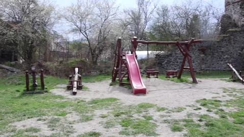 Time-lapse of the courtyard at Sukosd Bethlen Castle capturing diversity Stock Footage 186749768