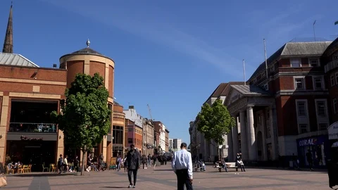 Time lapse of Coventry city centre with people England UK 4K Stock-Footage 109456761