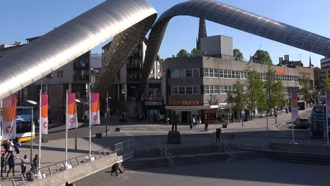 Time lapse Coventry city centre with people and cars England UK 4K Stock-Footage 109464144