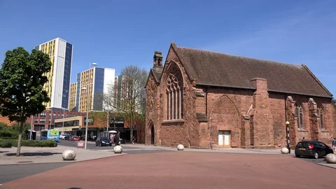 Time lapse of Coventry city centre with people and cars England UK 4K Stock-Footage 110397435