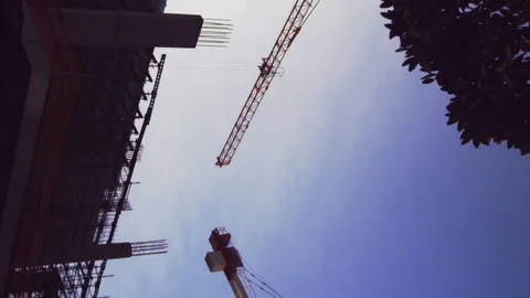 Time lapse of crane and building construction site Stock Footage 301168273