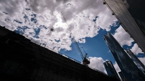 Time lapse - Crane operating - Manhattan - New York - USA Stock Footage 108416662