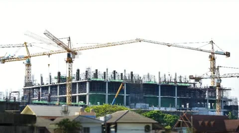 Time lapse crane working in construction site Stock Footage 22096871