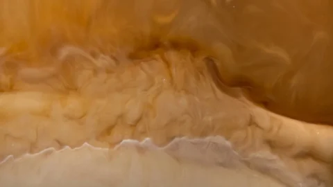 Time Lapse Cream Settling to Bottom of Coffee Video stock 88834517