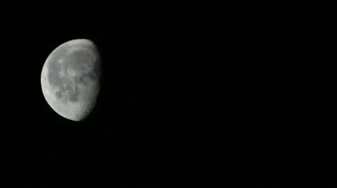 Time Lapse crescent moon L-R Stock Footage