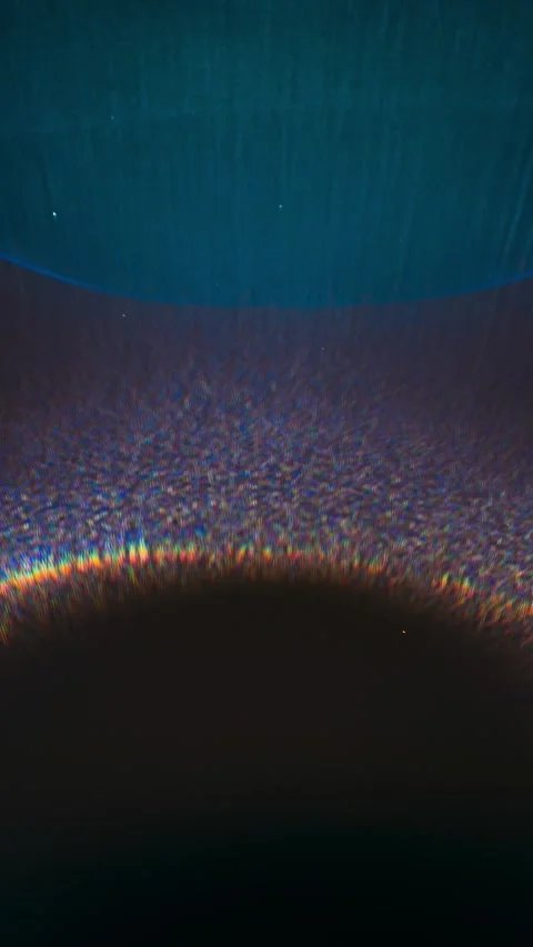 Time lapse of a crescent moon with a massive colorful anamorphic lens flare in Stock Footage 341347091