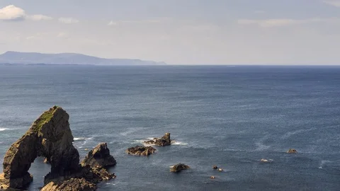 Time Lapse Crohy Head Arch Sea Stack Wild Atlantic Way Ireland Stock Footage 102917398
