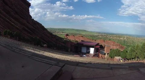 Time lapse of crowd arriving at Red Rocks amphitheatre for concert. Denver, Co Stock Footage 30631251