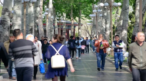 Time lapse Crowd of asian people walking in park. Stock Footage 62188165