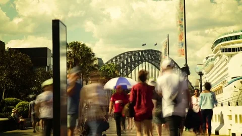 Time lapse of crowd in city of Sydney Video stock 83930249