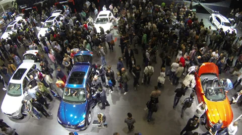 Time lapse from crowd at exhibition grounds Stock Footage 30434298