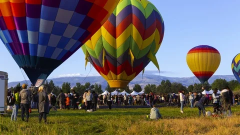 Time Lapse of Crowd at Great Reno Balloon Races Reno Stock Footage 115699307