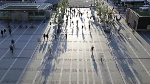 Time Lapse of crowd passing at station square. Stock Footage 62864267