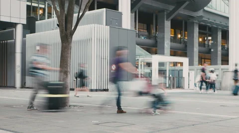 Time-lapse of crowd passing at station square. Stock Footage 64036184