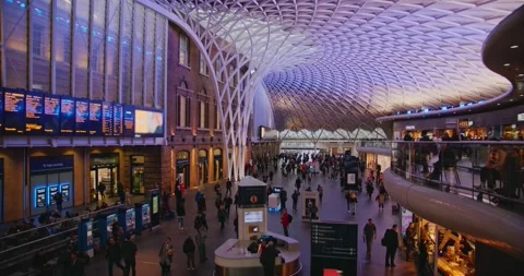 Time lapse crowd of people in  train station, London, Europe Stock Footage 149875873