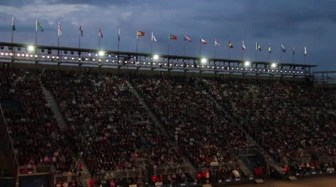 Time Lapse Of Crowd  At Stadium Stock Footage 54524558
