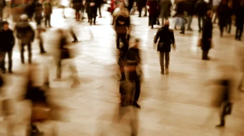 Time lapse of crowded city place. people rushing. commuters walking. hectic rush Stock Footage 45157520