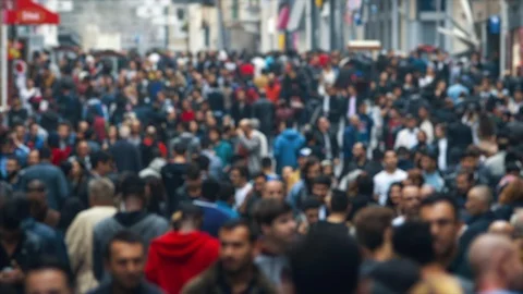 Time Lapse Crowded Pedestrian Crossing in Big City. High Angle Shot Stock Footage 125880889