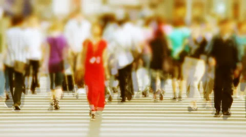 Time lapse of crowds on crosswalk Stock Footage 39637681
