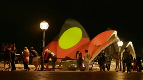 Time lapse crowds at Sydney Opera House celebrating Australia Day 4K Stock Footage 330381400