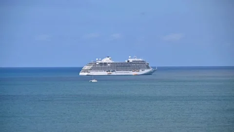 Time lapse of cruise ship in the ocean Stock Footage 296743869
