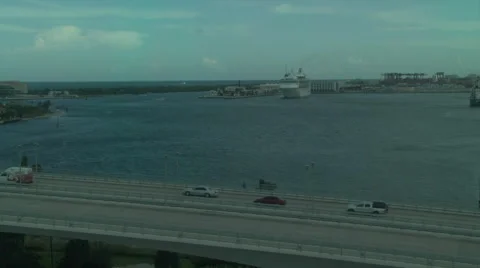 Time Lapse of Cruse Ship at Port Everglades Stock Footage 41969786