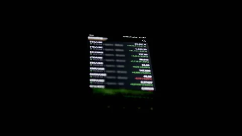Time Lapse Cryptocurrency Price, Quotes, Data on Black Screen of Smartphone Stock Footage 209166133