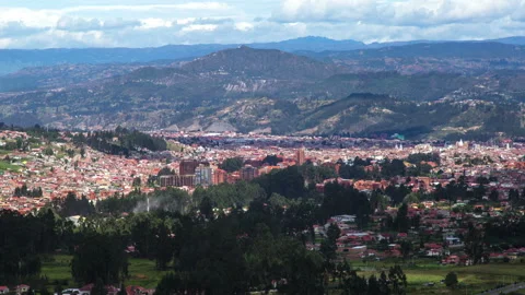 Time lapse of Cuenca Ecuador. Old town and Andes mountain range  behind. 4k Stock Footage 130321375
