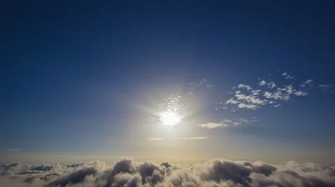 Time lapse cumulus clouds and the sun Stock Footage 51800318