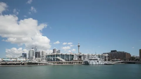 Time lapse of cumulus clouds in a blue sky forming over Auckland, New Zealand. Stock Footage 227824516