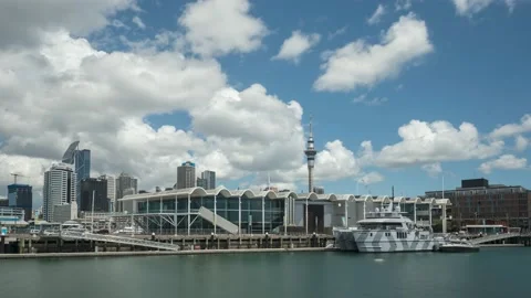 Time lapse of cumulus clouds in a blue sky forming over Auckland, New Zealand. Stock Footage 227824620