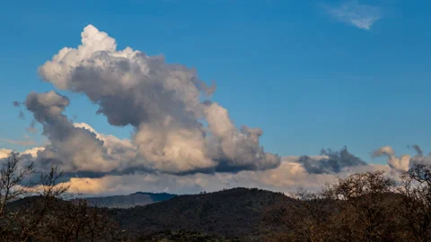 Time Lapse of Cumulus  Clouds Forming over Sierra Nevada Landscape Stock Footage 278974948