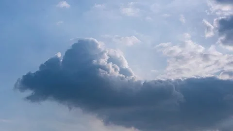 Time lapse of cumulus clouds moving in a blue sky. Stock Footage 296316786
