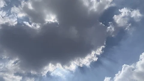 Time lapse of cumulus clouds obscuring the sun Stock Footage 124587207