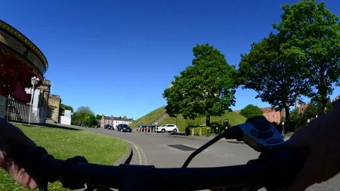 Time lapse cyclist riding through the city of york uk Stock Footage 108897396