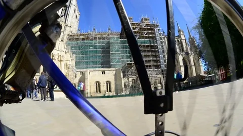 Time lapse cyclist riding through the city of york uk Stock Footage 108897544