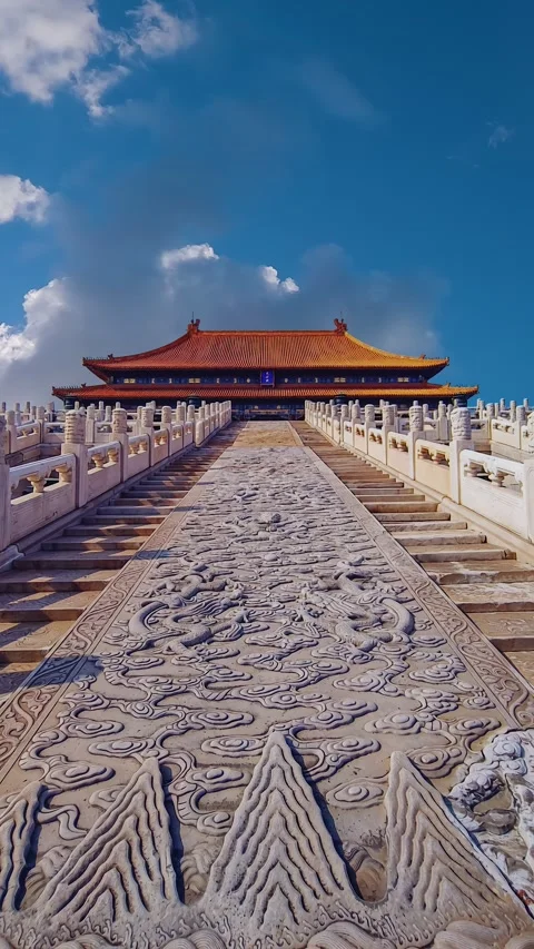 Time-Lapse of Danbi Stone, Forbidden City, Beijing Stock Footage 332793258