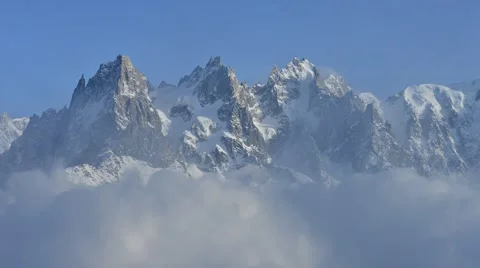Time lapse / Dance of Clouds over great mountains Stock Footage 61819526