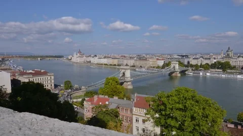 Time lapse of the Danube River in Budapest, Hungary Stock Footage 70794321