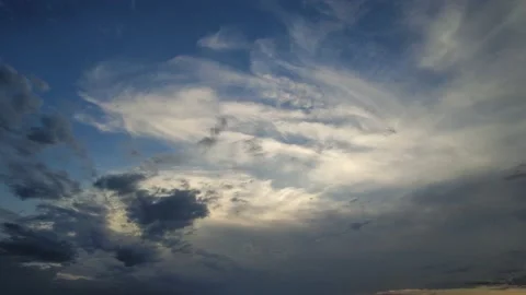 Time Lapse, Dark and Light Clouds and a Beautiful Magical Sky. Stock Footage 220665728