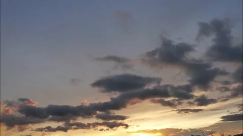 Time lapse dark cloud and blue sky in magic hour at sunset Stock Footage 133486925