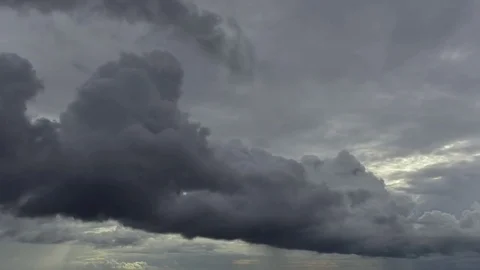 Time lapse dark gray stormy rain clouds Stock Footage 80969358