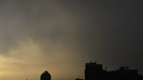 Time lapse of dark storm clouds, day to night, Stock Footage 89453809