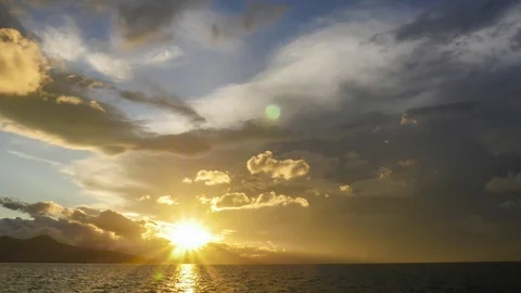Time lapse dark storm clouds. Dark clouds before a sunset and thunder storm. Stock Footage 120441118